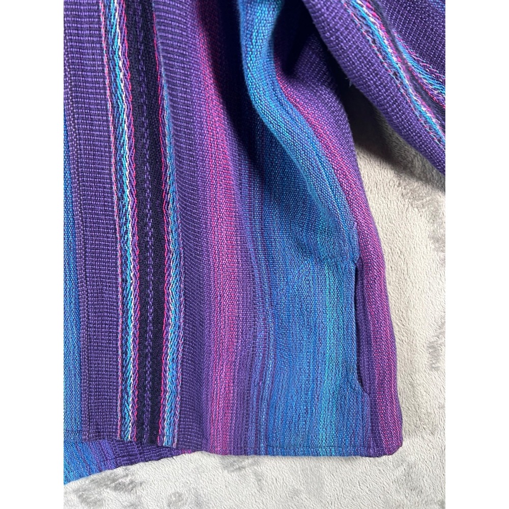 Greentree Weavers Handwoven Cardigan Jacket Womens L/XL Multicolor Boho Chic Vtg - Picture 11 of 16